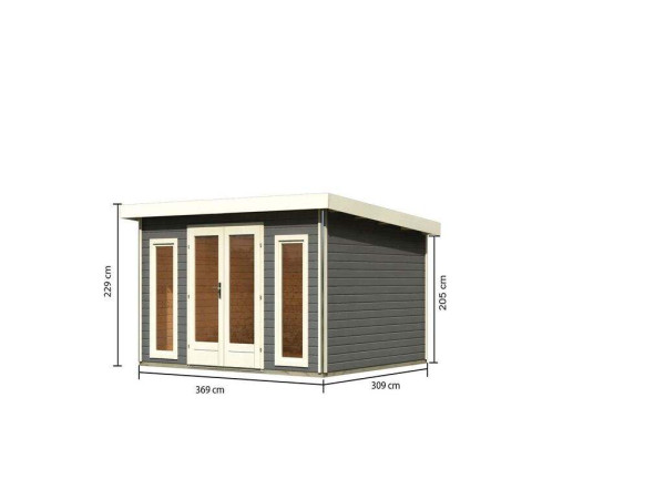 Tuinhuis Radeburg 2 40 mm terra grijs