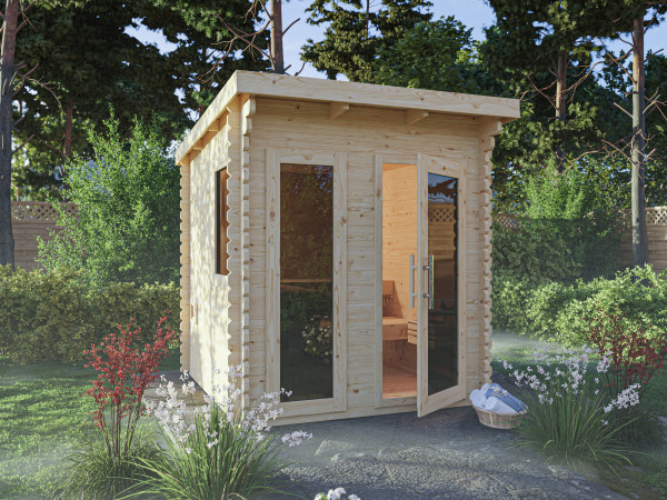 Saunahuis Layla economy set incl. 9kW biokachel met externe regelunit