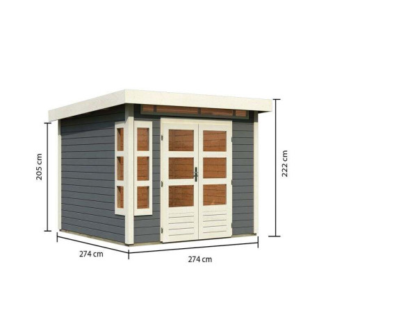 Tuinhuis Kastorf 6 28 mm terra grijs